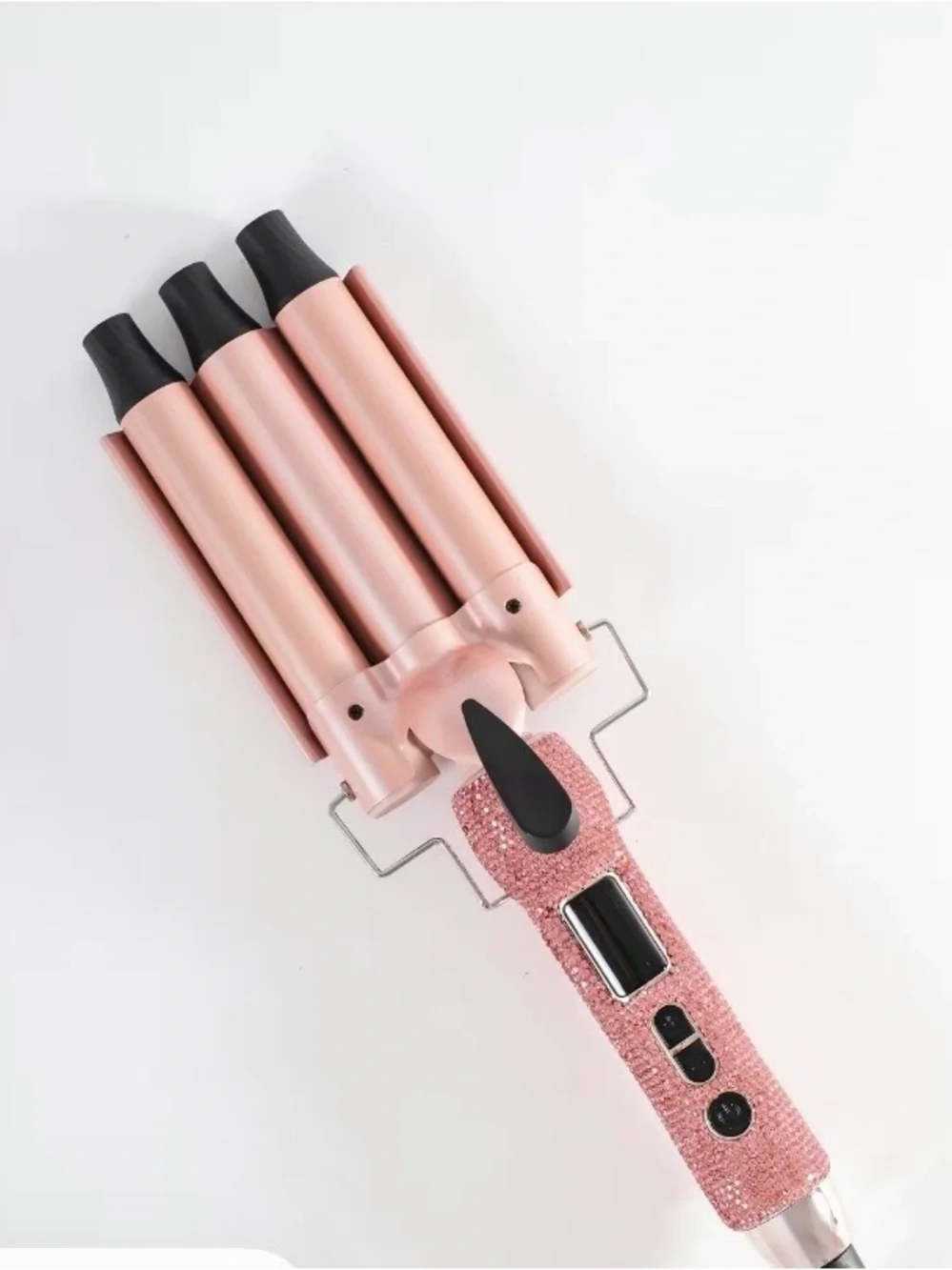 Glitz & Glam Triple Barrel Waver Hair Curler in Rose Gold and Pink